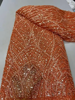 Tissu en tricot écologique 100 % polyester pour robes, costumes de scène, mariages - Accessoires en maille tubulaire entièrement perlée