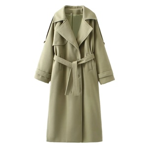 AIMEISI nuovi arrivi cintura doppiopetto elegante sopra il ginocchio giacca lunga giacca a vento <span class=keywords><strong>Trench</strong></span> da <span class=keywords><strong>donna</strong></span> - Product Image 5