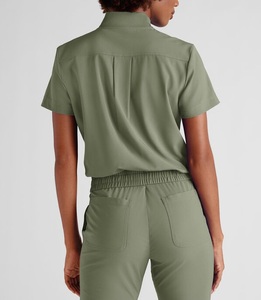 <span class=keywords><strong>Divisa</strong></span> <span class=keywords><strong>Ospedaliera</strong></span> per Donne, Tessuto Morbido e Flessibile, Design Moderno con Zip, Pantaloni a Gamba Larga, Facile Movimento per Centri Estetici - Product Image 5