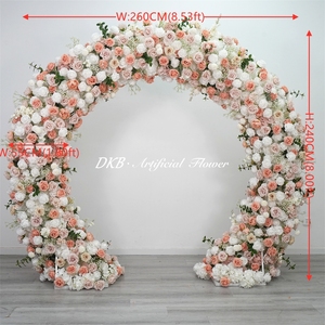 DKB Hot Selling Handmade Eco-Friendly Durable Washable Silk <b>Flower</b> Arch Magenta and Red Floral for Wedding and Party Decorations - Product Image 2