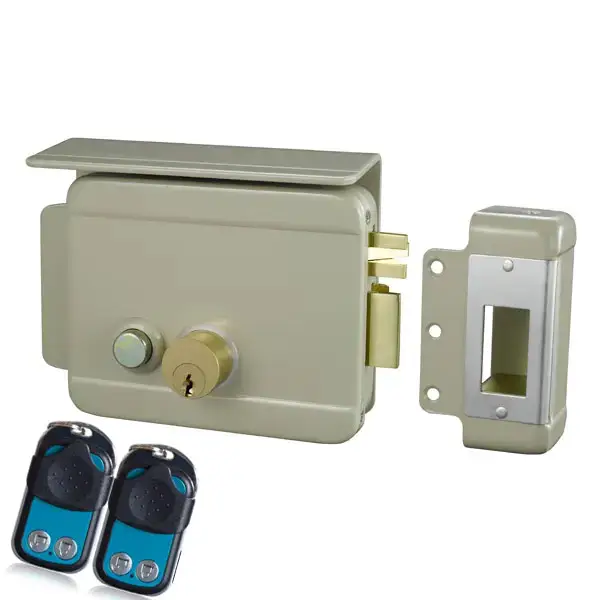 Rim Lock Door 12V Com Aro Cilindro Porta Portão Bloqueio Parafuso Trava Trava Elétrica Magnetic Rim Lock Com Cilindro De Latão