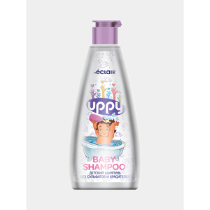 Shampoo pour bébé Eclair UPPY 250 ml en plastique sans sulfate, sans colorant, formule douce pour les soins et le coiffage des cheveux - Product Image 1
