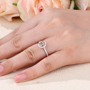 Anillo de Oro Blanco Sólido de 18K de Alta Calidad con Diamante Natural, Semi-Montura, Magnífico Regalo de Boda, Aniversario de Novia, Fiesta, Envío Rápido - Product Image 2