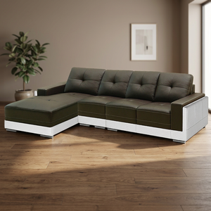 Canapé en L BIS LILLY, design moderne et luxueux, pour villa, bureau à domicile, salle à manger, salon, en cuir véritable, design modulaire, meubles pour la maison, Malaisie - Product Image 2