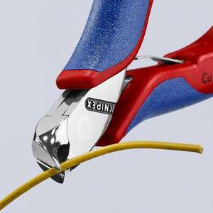 KNIPEX - 64 42 115 SB Electronics End Cutting Nipper Head espejo pulido, mangos con empuñaduras multicomponente, Oblique End Cutte - Product Image 3