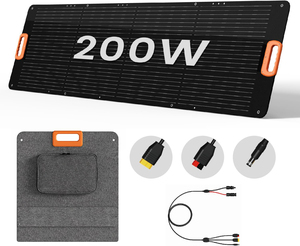 Panel Solar Plegable de 200W de Alta Eficiencia para Estación de Energía, Impermeable, con Soporte Ajustable, Certificado TUV - Product Image 1