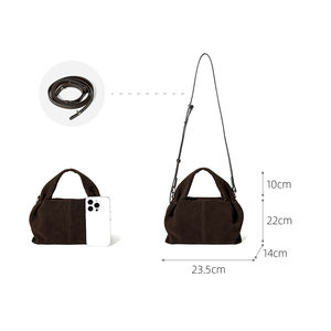 厂家定制2025品牌设计高品质女包复古女士麂皮真皮女包 - Product Image 4