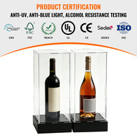 Boîte de présentation en acrylique personnalisée en gros pour la protection, le stockage et la présentation des bouteilles de vin et de spiritueux