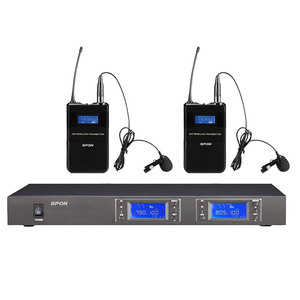 Nhà máy nóng bán giá rẻ Lavalier <span class=keywords><strong>Microphone</strong></span> hệ thống UHF kép Lavalier ve áo mic vlog không dây <span class=keywords><strong>Microphone</strong></span> Kit - Product Image 1