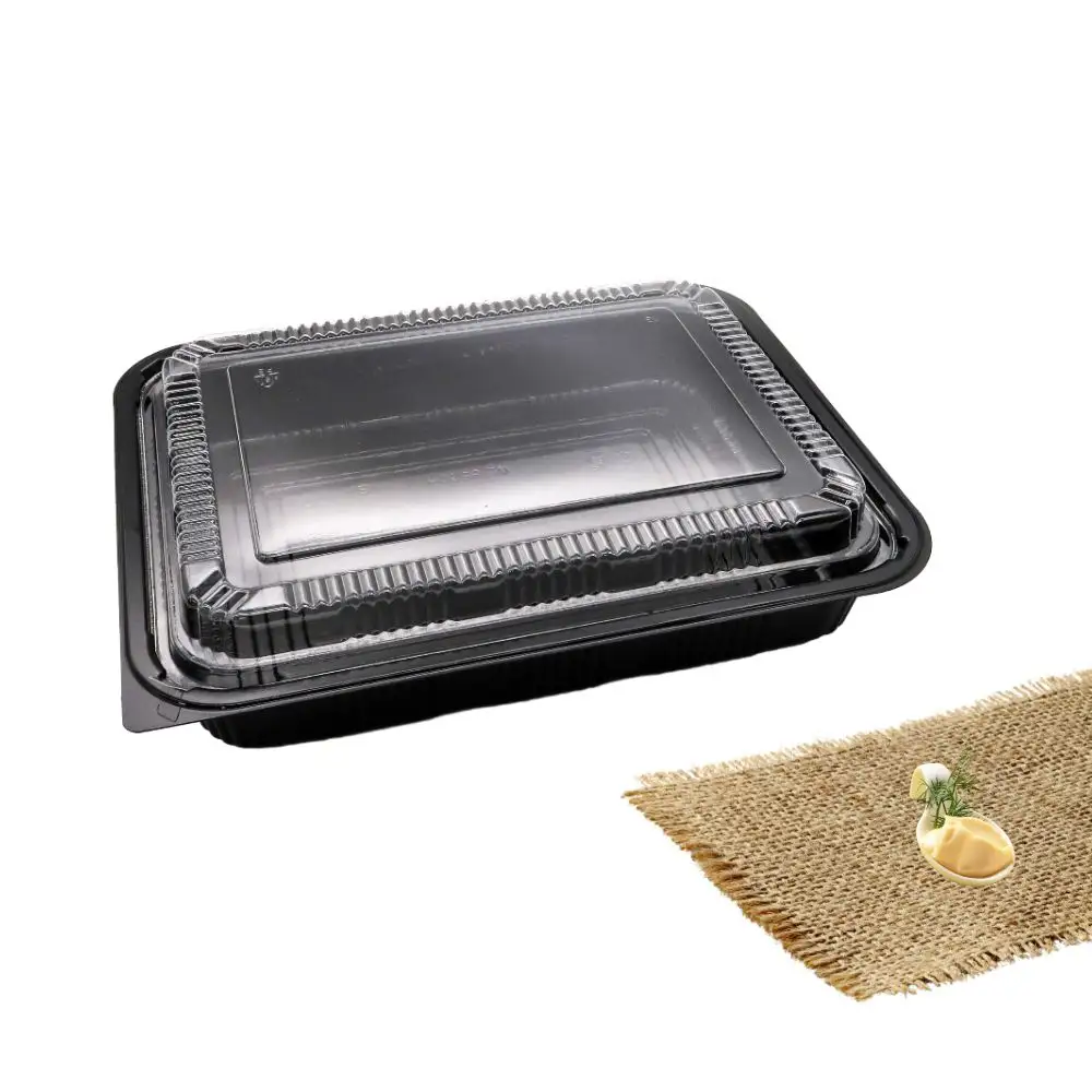 फ़ैक्टरी आपूर्ति कस्टम लोगो प्लास्टिक 1000ML खाद्य कंटेनर भोजन के लिए डिस्पोजेबल भोजन तैयारी प्लास्टिक पैकेजिंग बॉक्स