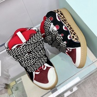 Nouvelles baskets plateforme décontractées de luxe Lanvine, chaussures de marche à lacets tendance, design graffiti unisexe, chaussures de sport