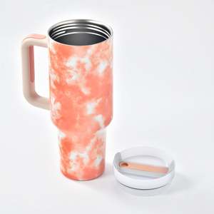 Mug isotherme en acier inoxydable de 40 oz avec poignée, couvercles et paille pour le voyage et le camping – Expédition depuis l'entrepôt américain - Product Image 4