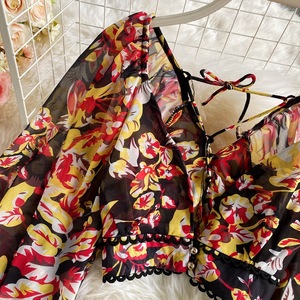 Conjunto Sexy de Dos Piezas en Muselina de Seda para Mujer, Tops Cortos + Minifalda con Vuelos, Nueva Colección Primavera Otoño Sexy - Product Image 1