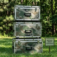 Boîtes de transport en alliage d'aluminium camouflage personnalisées pour le transport d'équipements et d'instruments avec doublure en EVA ignifuge épaissie