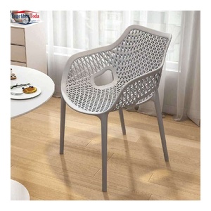 Fauteuil d'extérieur moderne en plastique tressé résistant aux intempéries, léger, avec design ergonomique en maille pour jardin - Product Image 4