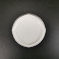 Bol à céréales en céramique à côtés angulaires de 4,6 pouces et 14 oz, design géométrique moderne en porcelaine, avec logo personnalisé et bordure de couleur émaillée