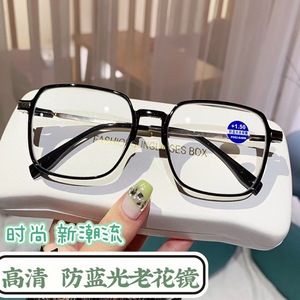 แว่นตาแฟชั่นกันแสงสีฟ้าสำหรับผู้หญิง ทรงรี ปี 2024 สีดำ - Product Image 1