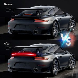Barre de hayon à clignotant LED en fibre de carbone de 47 pouces pour voiture 6000K New Auto DRL Rear Spoiler Lip Trunk Roof 12V Stop Function Light - Product Image 5