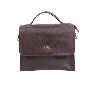 Nasman's Chinese Retro Durable Messenger <b>Bag</b> Top-Grain Leather Flap Closure Women's Crossbody Handbag Everyday Use Brown Coffee - Product Image 5