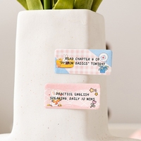 Catatan Tempel Kartun Lucu dengan Penanda Memo Tulisan Tangan, Label Indeks Tempel, dan Stiker Tag.