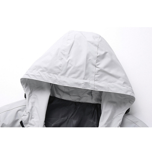 Men's Wear-Resistant Hooded Zip-up Jacket 100% Polyester Lightweight for Autumn Custom Print OEM Dyed with Front Logo - Product Image 3