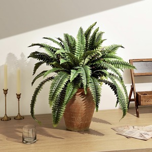 Planta Artificial de Helecho Angus de 100-200 cm, Hojas Ovaladas de Seda, Decoración para Bodas y Hogar, Revestimiento de Pared, Alta Simulación Tropical - Product Image 1