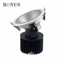 Plafonnier LED encastré COB rond réglable 40W pour projets hôteliers, éclairage mural et downlight