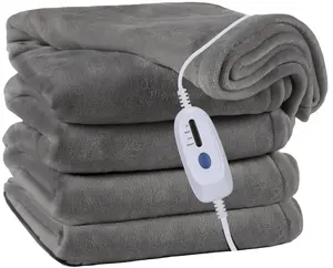 Couette de literie chauffante électrique à double zone de contrôle à chaleur réglable Couverture de couvre-lit à infrarouge lointain pour le bureau des maux de dos