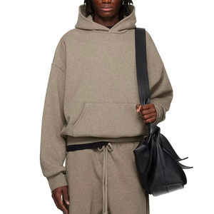 เสื้อมีฮู้ดผู้ชายผ้าฝ้ายสีพื้นมีฮู้ดสำหรับฤดูใบไม้ร่วงโลโก้ที่กำหนดเอง - Product Image 5