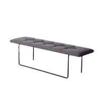 Tabouret à langer en tissu Simple de luxe nordique en cuir véritable longue bande fin lit maison porte chaise d'attente