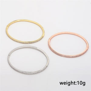 JXX vente en gros de bijoux minimalistes pour femmes, bracelets en zircon coloré, bracelet en cuivre plaqué or 24k - Product Image 2
