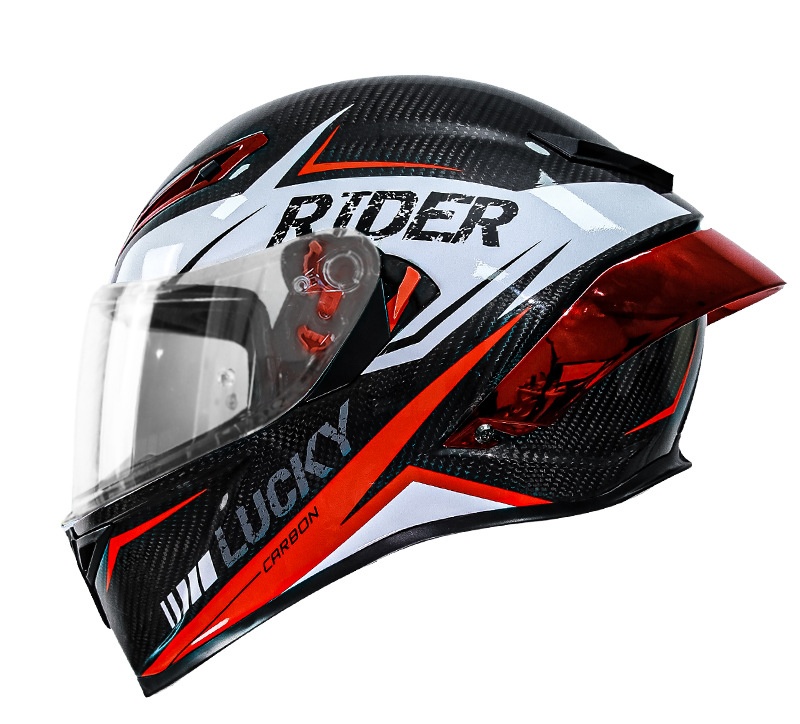 Fibre de Carbone - Rouge Conqueror - Verre Transparent