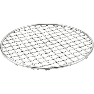 Heavy-Duty Polished Chrome 40x35cm Steel Round Barbecue Grill - Product Image 1