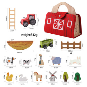 Jouets de ferme en bois pour enfants, blocs de construction à empiler, jouets éducatifs pour bébés, démontage et assemblage - Product Image 5
