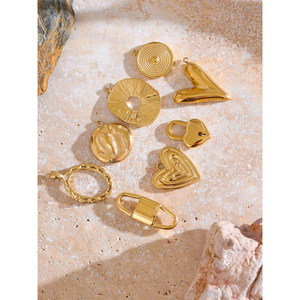 Pendentif en acier inoxydable JINYOU 0001 en forme de cœur, accessoires de fabrication de bijoux faits à la main, accessoires de bijoux <span class=keywords><strong>pour</strong></span> femmes - Product Image 6