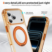 Coque de téléphone transparente magnétique avec support anneau réglable pour iPhone 18 17 16 15 Pro Max, antichoc et translucide effet gelée