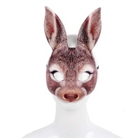 Lapin Masque Demi Visage Lapin Animal Masque pour Halloween Pâques Carnaval Fête Cosplay Props Costume Accessoire