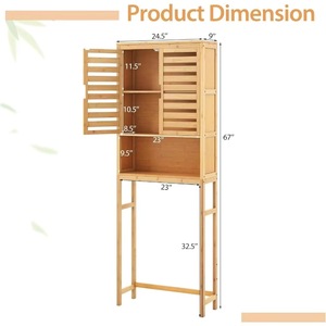 Meuble de rangement en bambou pour salle de bain, étagère de rangement sur pied au-dessus des toilettes, étagère de rangement pour salle de bain, rangement pour salle de bain d'hôtel. - Product Image 2
