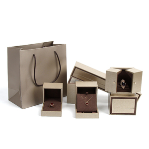 Wholesale Luxury Custom Logo Gold Jewelry Packaging Set with White Paper Bag for Wedding <b>Ring</b> and Earring Gift Box - Product Image 2