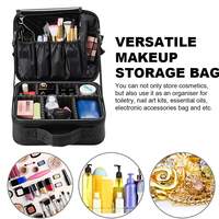 Organisateur de maquillage pour les fêtes avec compartiments, sac de rangement portable pour pinceaux et accessoires de nail art