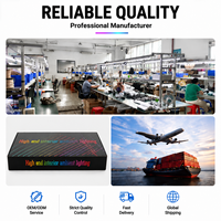 Kit d'éclairage ambiant universel pour voiture, LED acrylique RGB 18 en 1, contrôle par application, synchronisation musicale, logo personnalisé, directement de l'usine