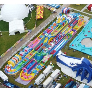Pista de Obstáculos Inflable Gigante Portátil, Tobogán, Juegos Deportivos de Salto, Carreras Largas en Interiores, Desafío Extremo - Product Image 1