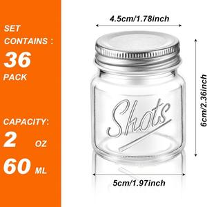 Vente en gros <span class=keywords><strong>de</strong></span> mini bocaux Mason <span class=keywords><strong>vides</strong></span>, verres à liqueur, <span class=keywords><strong>pots</strong></span> à confiture avec couvercle en métal, 2 onces, stockage alimentaire, utilisable au vapeur - Product Image 2