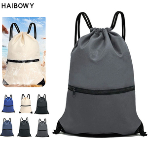 HAIBOWY Wholesale Custom Logo Waterproof Polyester String Bags Wear Resistant Durable Multi Colored <strong>Drawstring</strong> <strong>Backpack</strong> - Product Image 1
