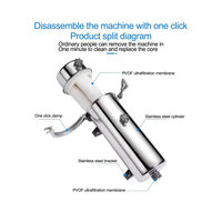 Purificateur d'eau UF en acier inoxydable, filtre à eau manuel mural pour toute la maison, pour la maison et le foyer
