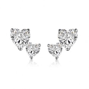 Dylam Dainty High Jewellery 925 <b>Silver</b> D VVS1 Moissanite Heart Love Shape <b>Stud</b> Earrings for Valentine's Day Gifts - Product Image 1