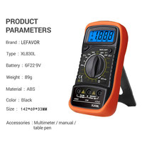 Multimètre numérique portable XL830L avec rétroéclairage LCD, ampèremètre, voltmètre, ohmmètre, testeur de tension AC/DC, multimètre