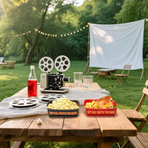 Bandejas Desechables de Papel para Aperitivos, Cajas para Aperitivos, Contenedores de Alimentos, Suministros para Fiestas, para Hamburguesas, Papas Fritas, Hot Dogs - Product Image 6