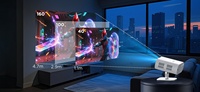Projecteur de films portable 2026 avec autofocus, mini WiFi, système Android 14, 300 ANSI Lumens, 1080P 4K FHD pour home cinéma