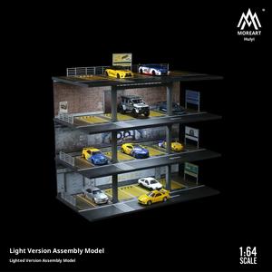 Scène de <span class=keywords><strong>garage</strong></span> américaine 1:64, modèle de parking simulé, stockage de voitures, ornements en plastique, édition légère, emballage en boîte blanche chinoise - Product Image 3